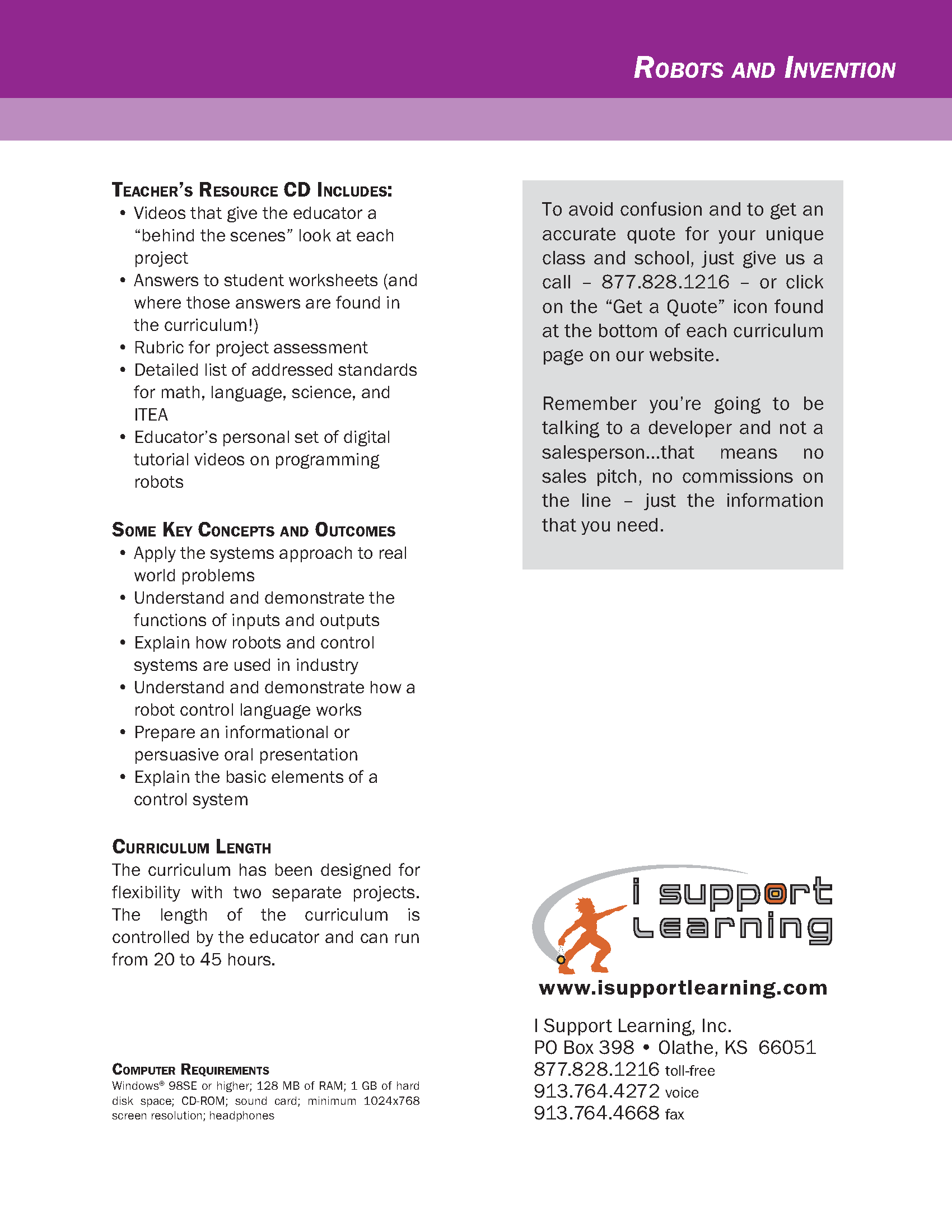 robotics brochure